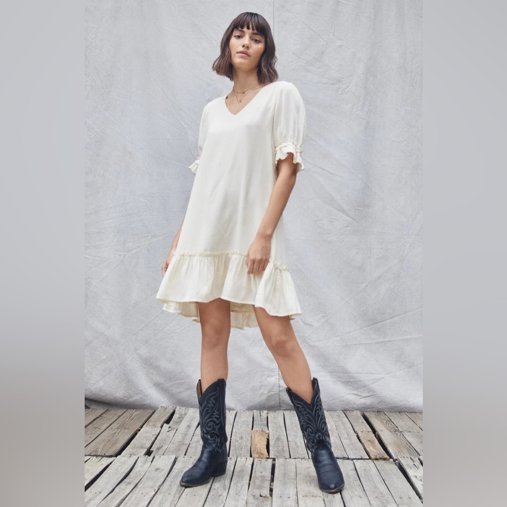 Sophie & Hailee Boho Cream Dress Med